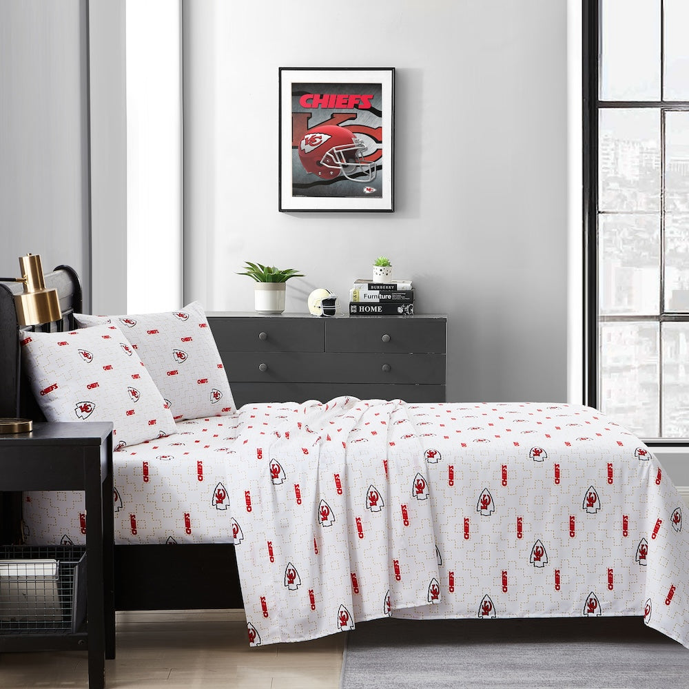 Kansas City Chiefs queen full sheet set