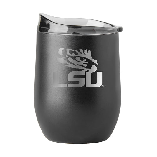 LSU Tigers black etch curved drink tumbler