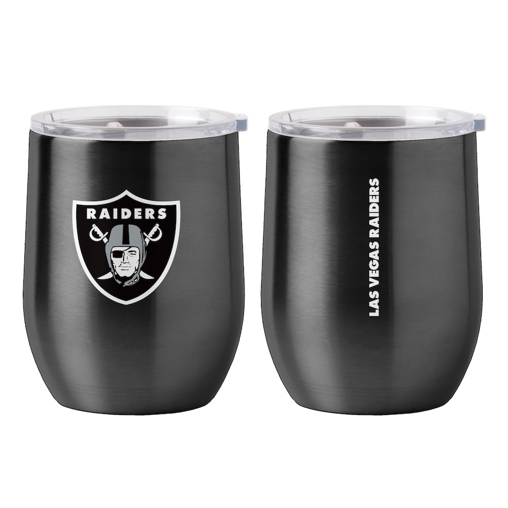 Las Vegas Raiders stainless steel curved drink tumbler