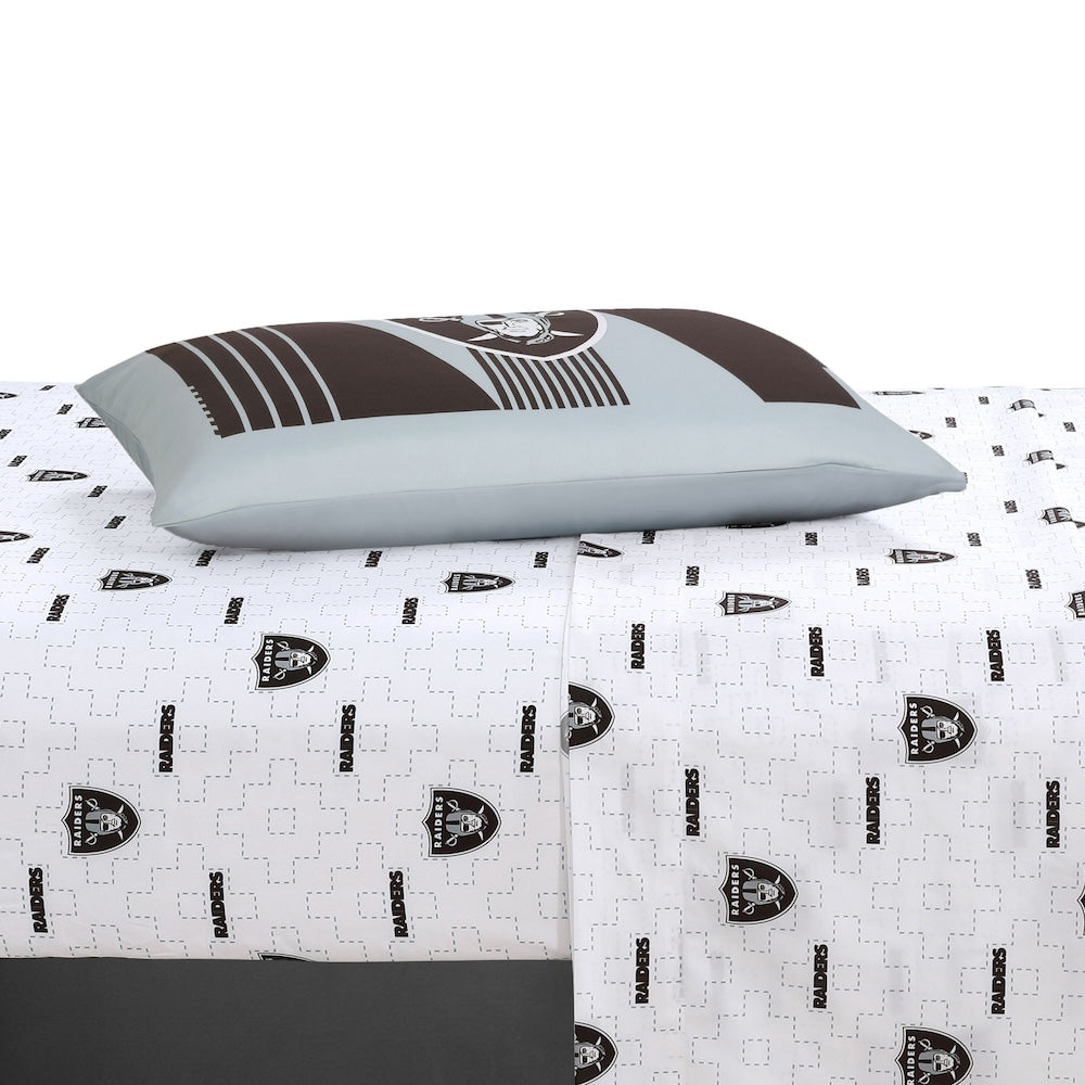 Las Vegas Raiders twin bedding set sheets