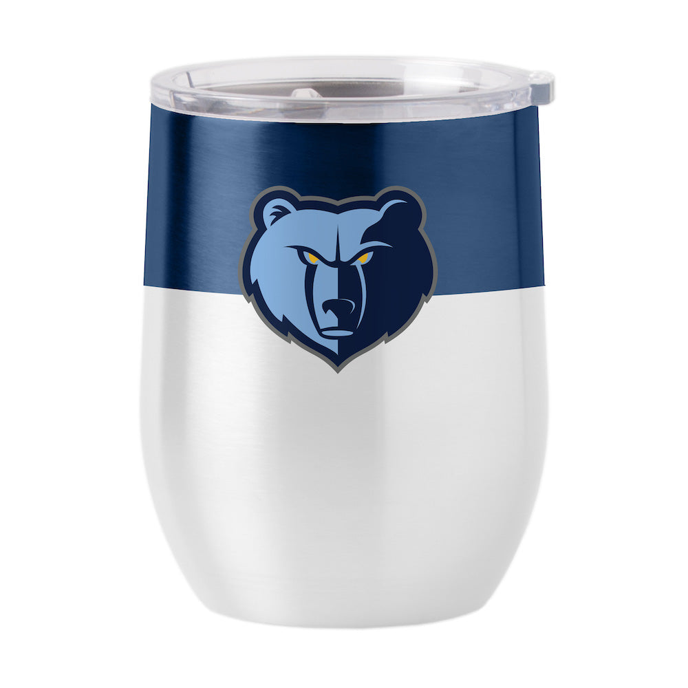 Memphis Grizzlies color block curved drink tumbler