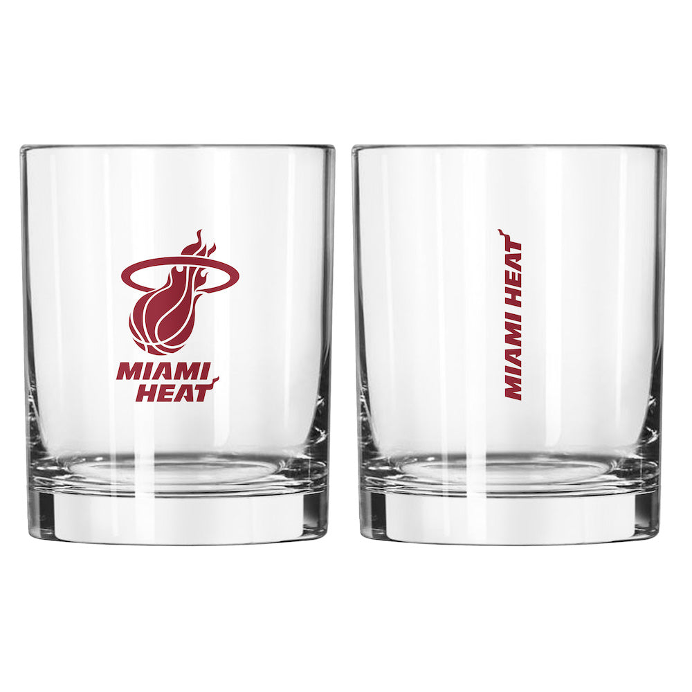 Miami Heat Rocks Glass