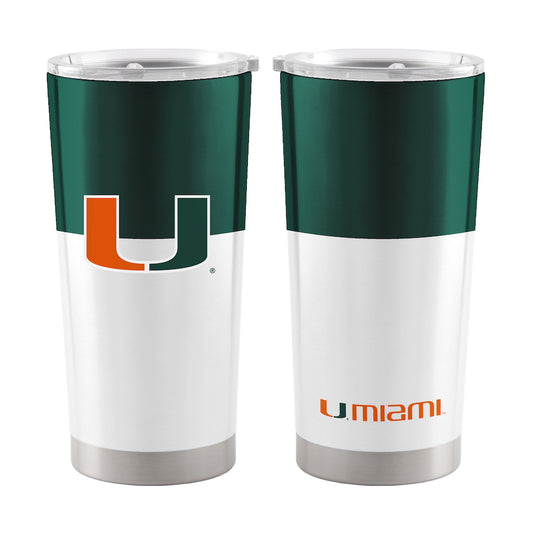 Miami Hurricanes 20 oz color block travel tumbler