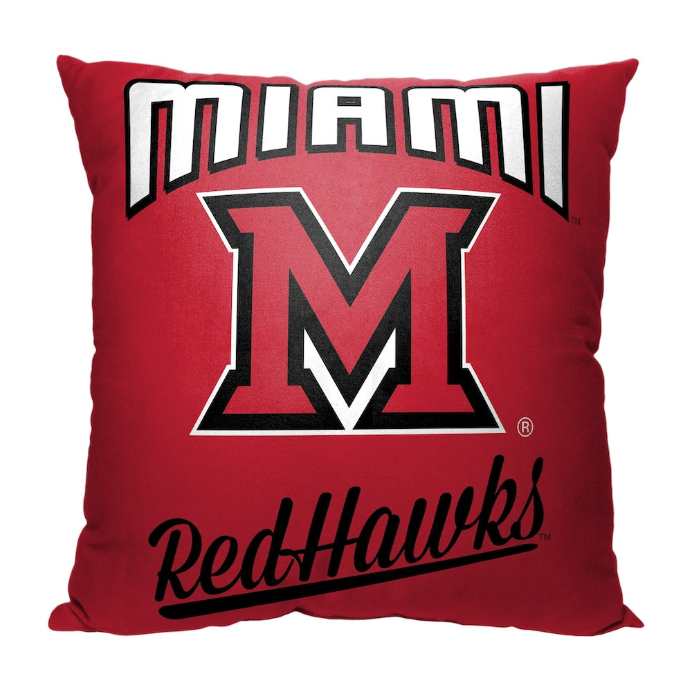 Miami of Ohio Red Hawks OFFICIAL throw pillow