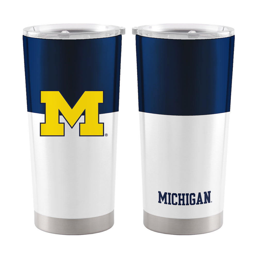Michigan Wolverines 20 oz color block travel tumbler