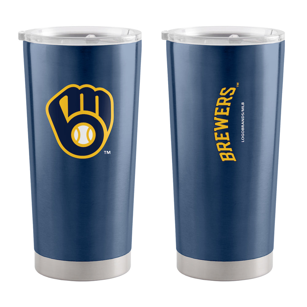 Milwaukee Brewers 20 oz stainless steel travel tumbler