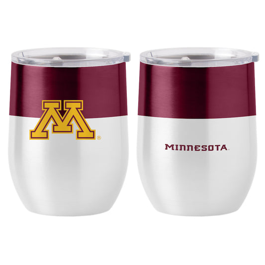 Minnesota Golden Gophers color block curved drink tumbler