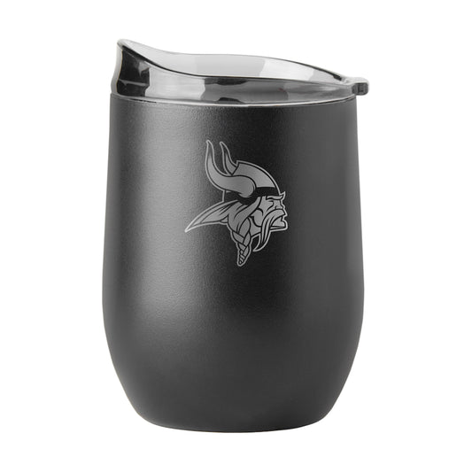 Minnesota Vikings black etch curved drink tumbler
