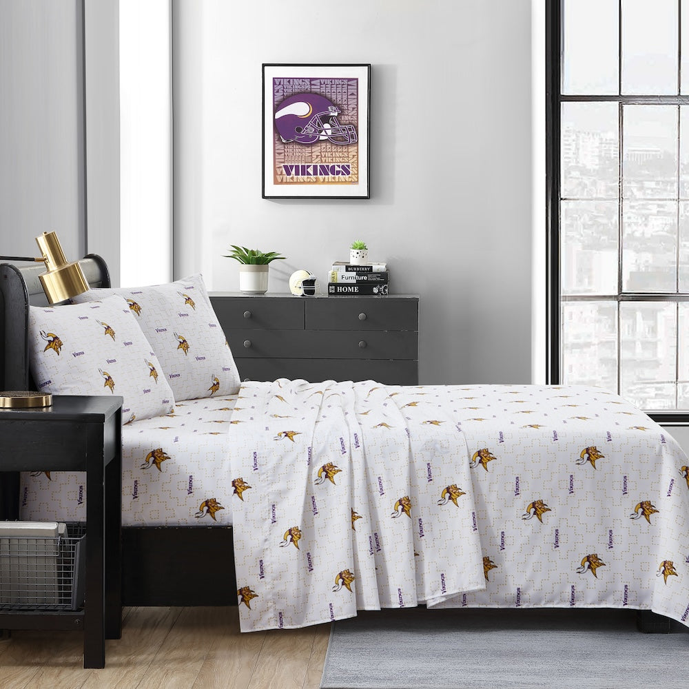 Minnesota Vikings queen full sheet set