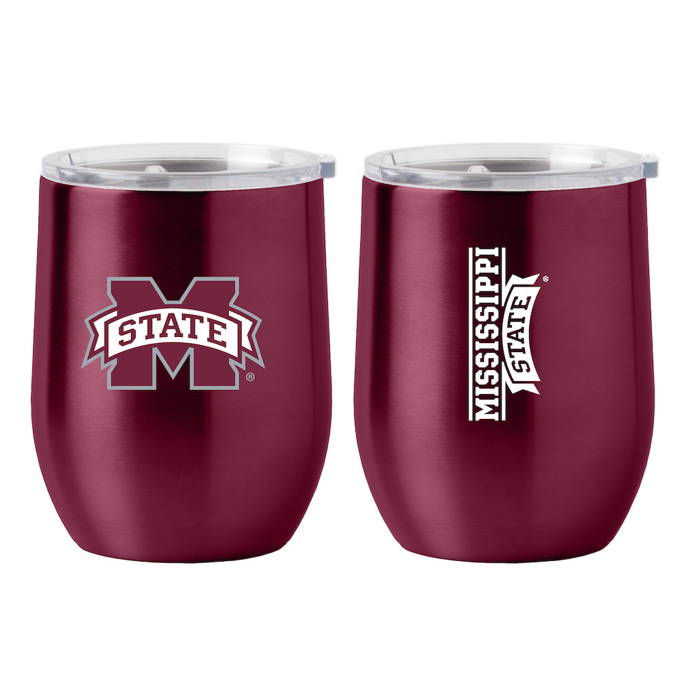 Mississippi State Bulldogs stainless steel curved drink tumbler