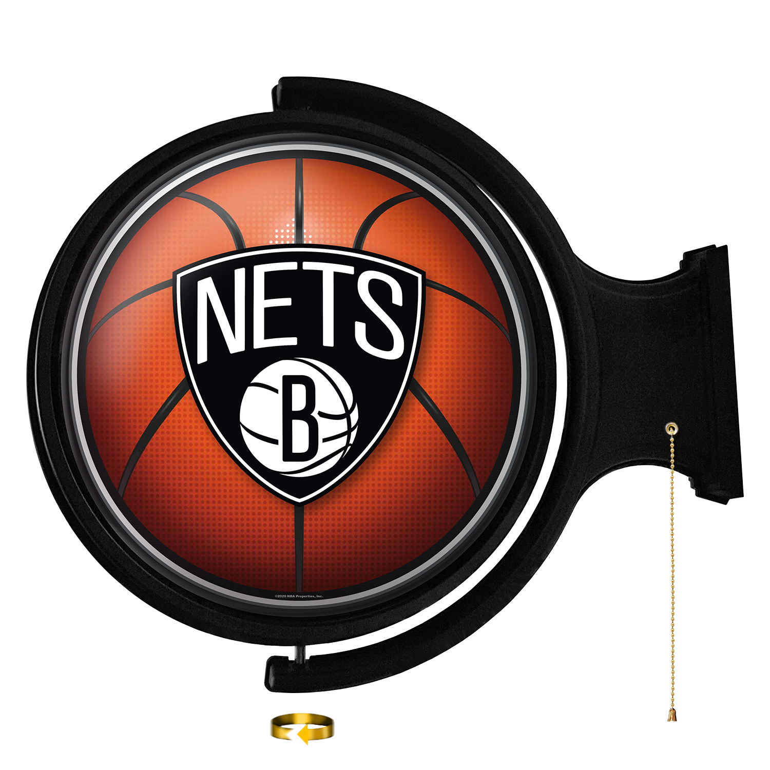 Brooklyn Nets Round Basketball Rotating Wall Sign