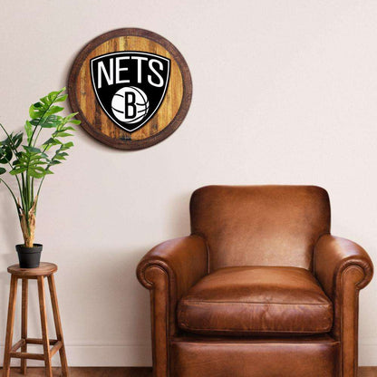 Brooklyn Nets Barrel Top Sign Room View