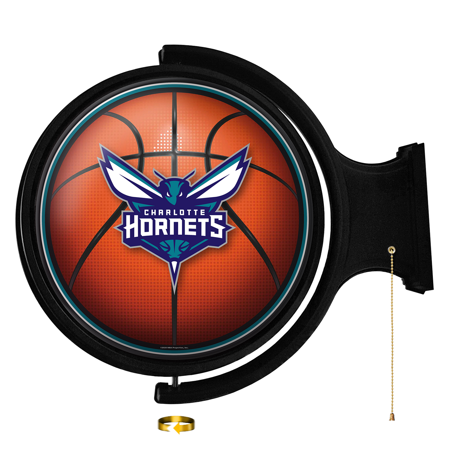 Charlotte Hornets Round Basketball Rotating Wall Sign