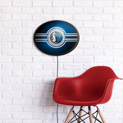 Dallas Mavericks Slimline Oval Lighted Wall Sign Room View