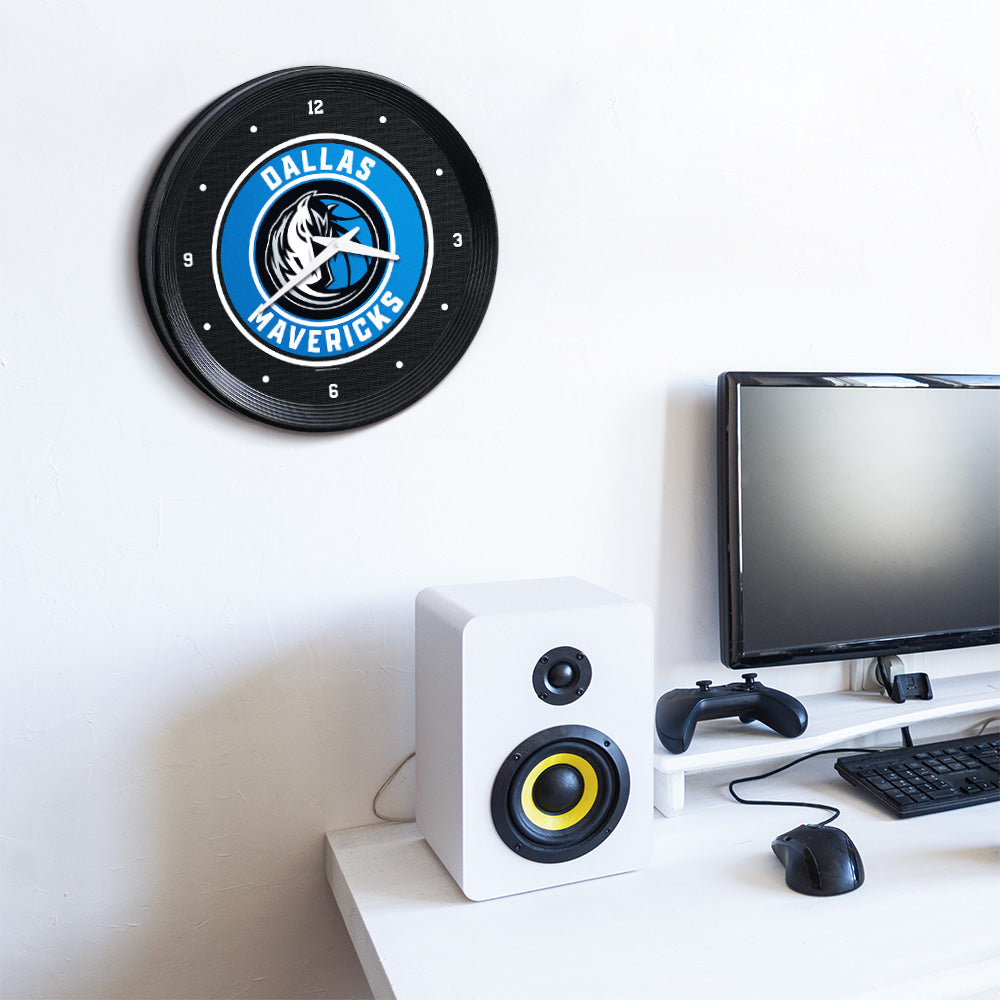 Dallas Mavericks Ribbed Wall Clock Room View