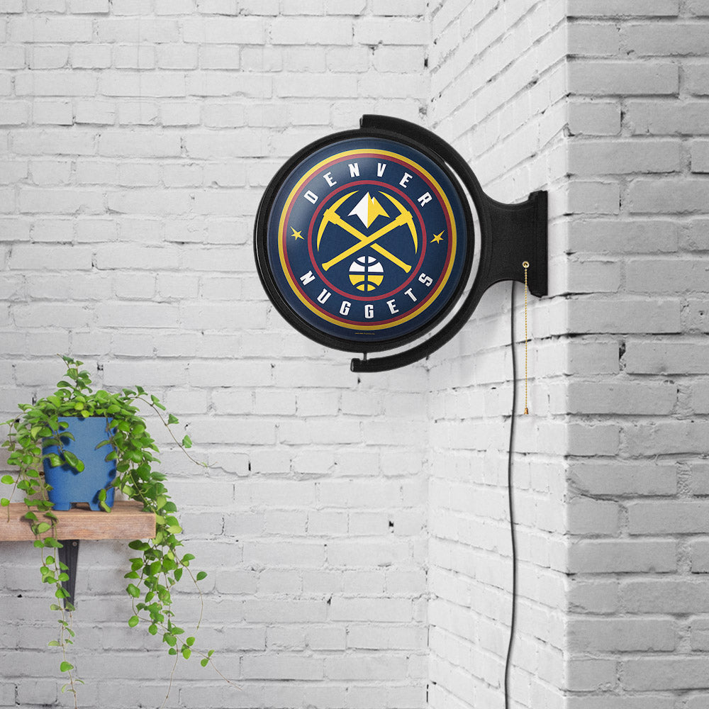 Denver Nuggets Round Rotating Wall Sign Room View