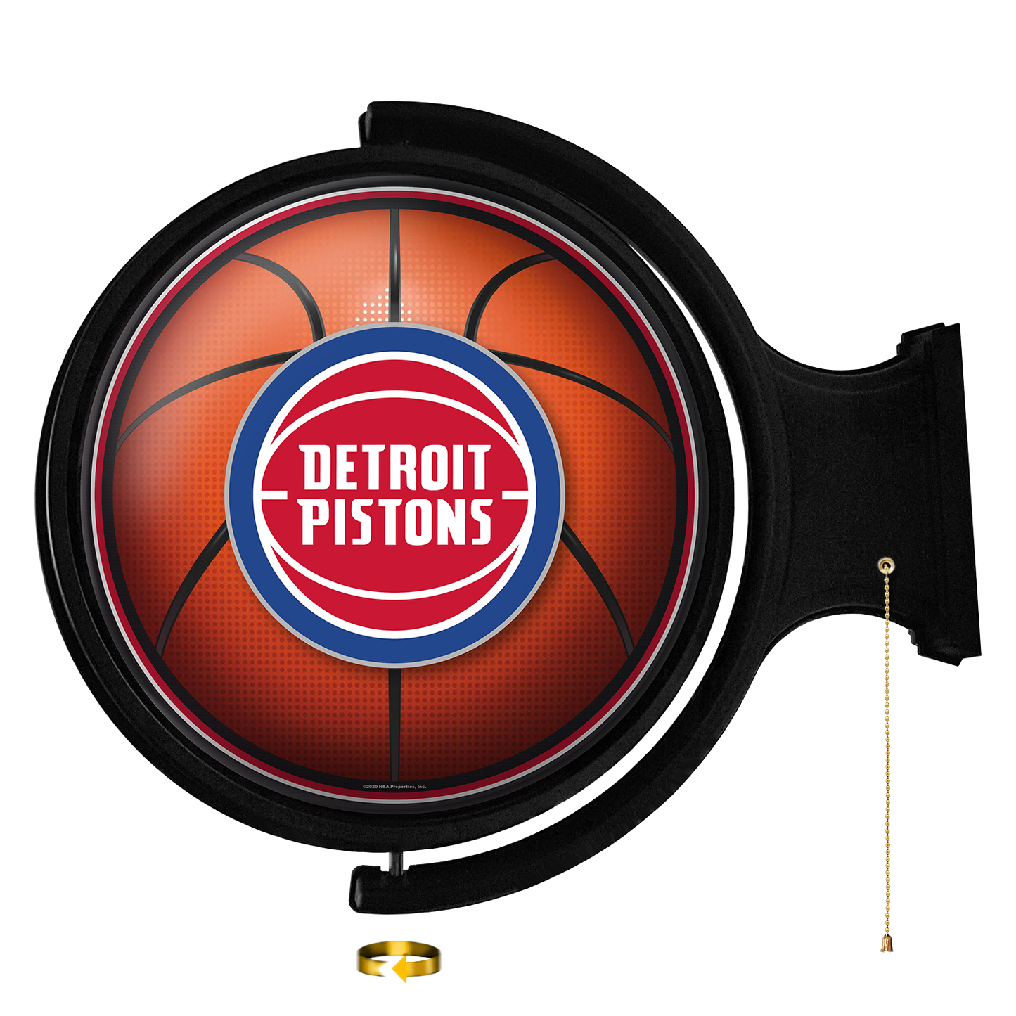 Detroit Pistons Round Basketball Rotating Wall Sign