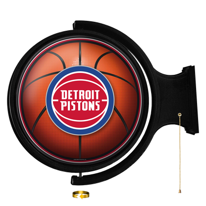 Detroit Pistons Round Basketball Rotating Wall Sign