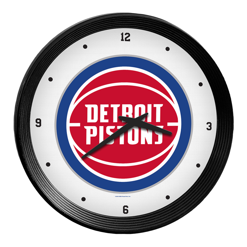 Detroit Pistons Ribbed Wall Clock