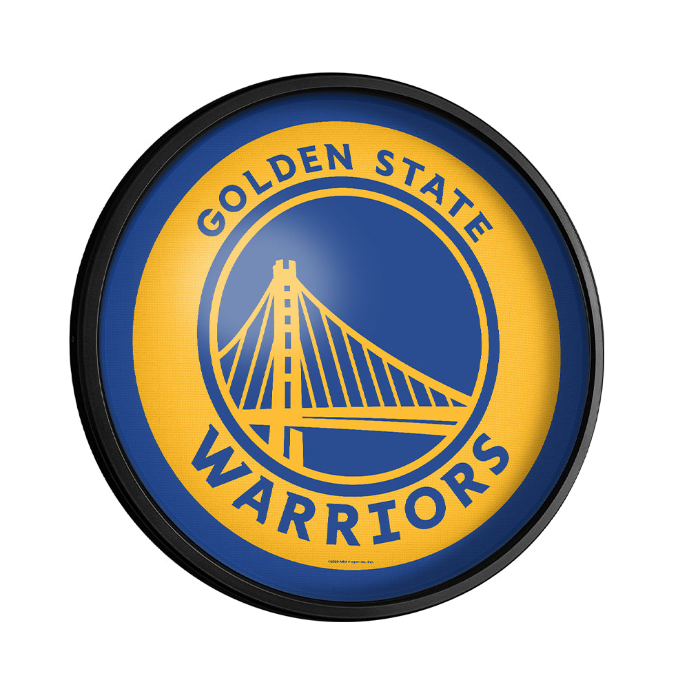 Golden State Warriors Slimline Round Lighted Wall Sign