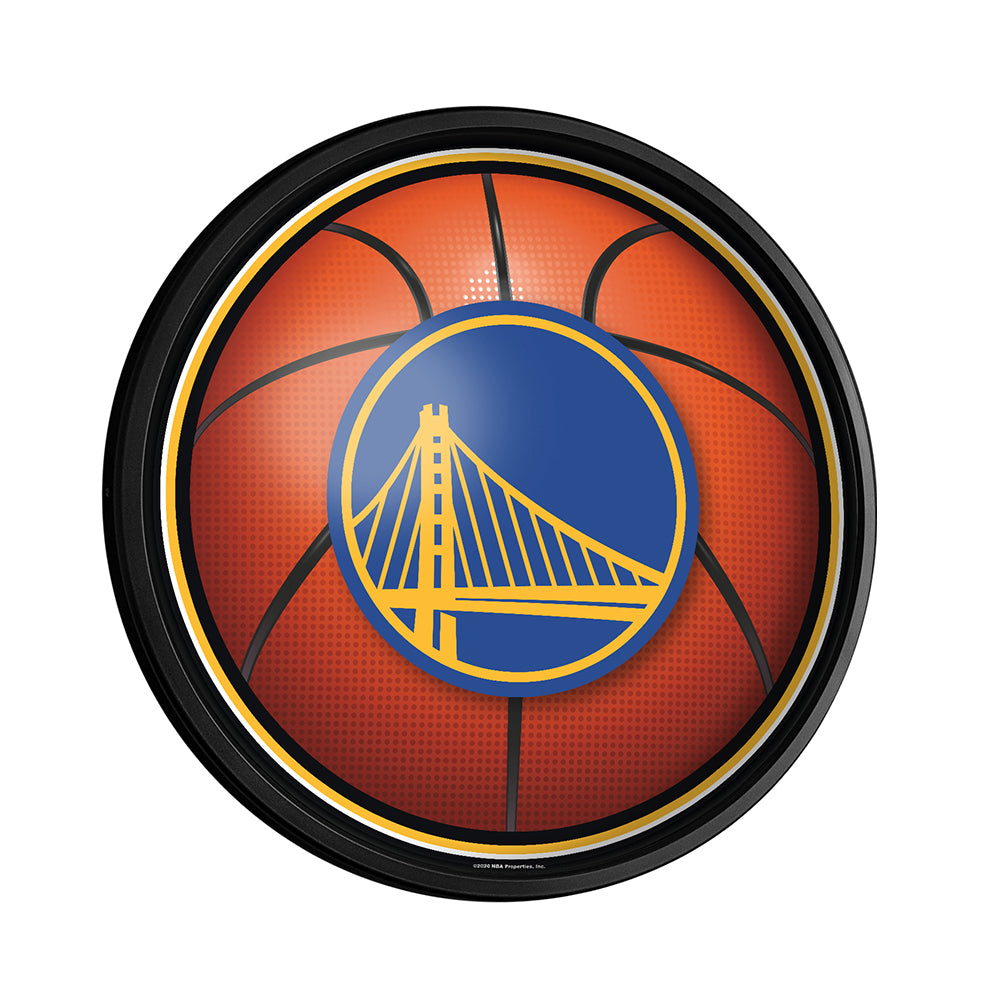 Golden State Warriors Basketball Slimline Round Lighted Wall Sign
