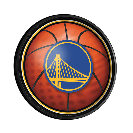 Golden State Warriors Basketball Slimline Round Lighted Wall Sign