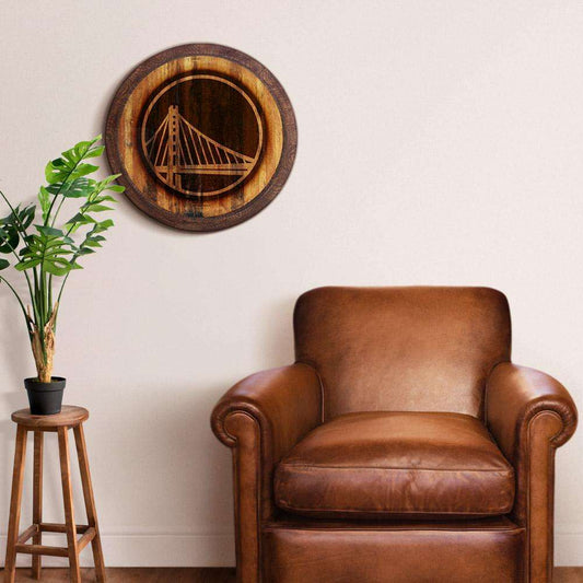 Golden State Warriors Branded Barrel Top Sign Room View