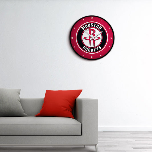Houston Rockets Round Wall Clock Room View