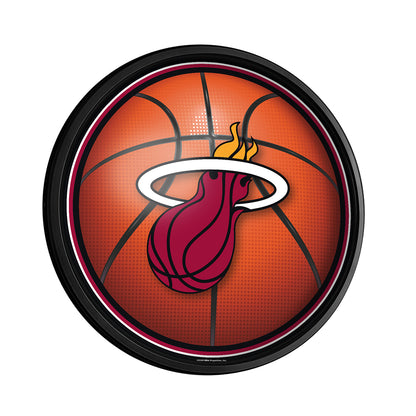 Miami Heat Basketball Slimline Round Lighted Wall Sign