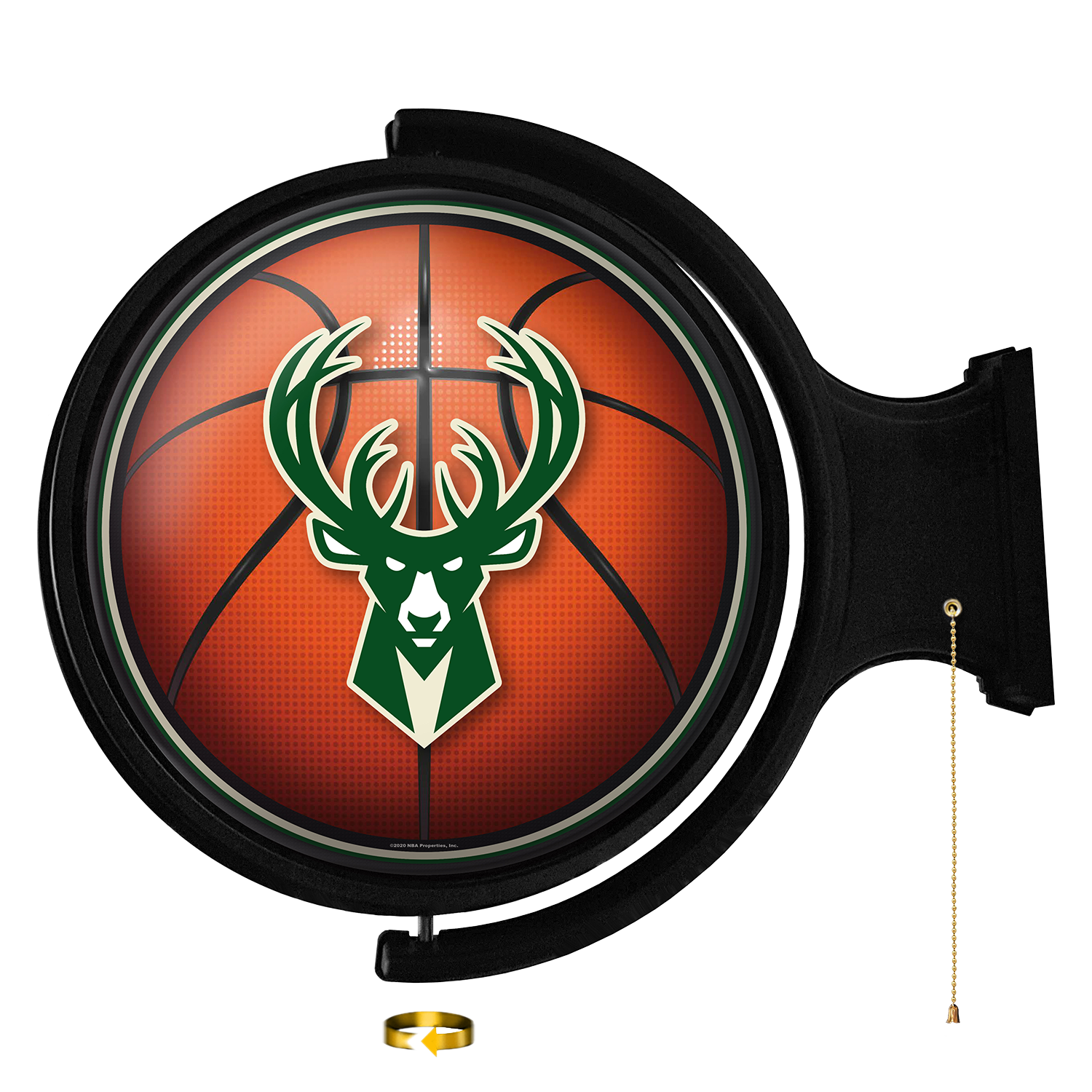 Milwaukee Bucks Round Basketball Rotating Wall Sign