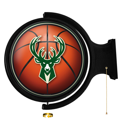 Milwaukee Bucks Round Basketball Rotating Wall Sign