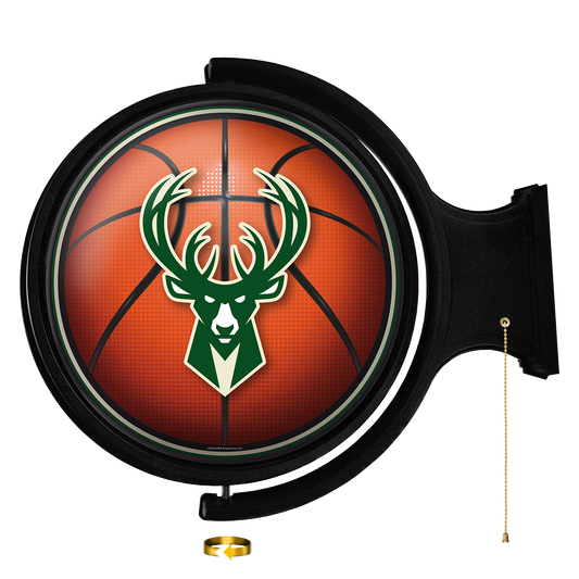 Milwaukee Bucks Round Basketball Rotating Wall Sign