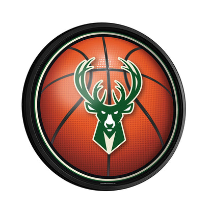 Milwaukee Bucks Basketball Slimline Round Lighted Wall Sign