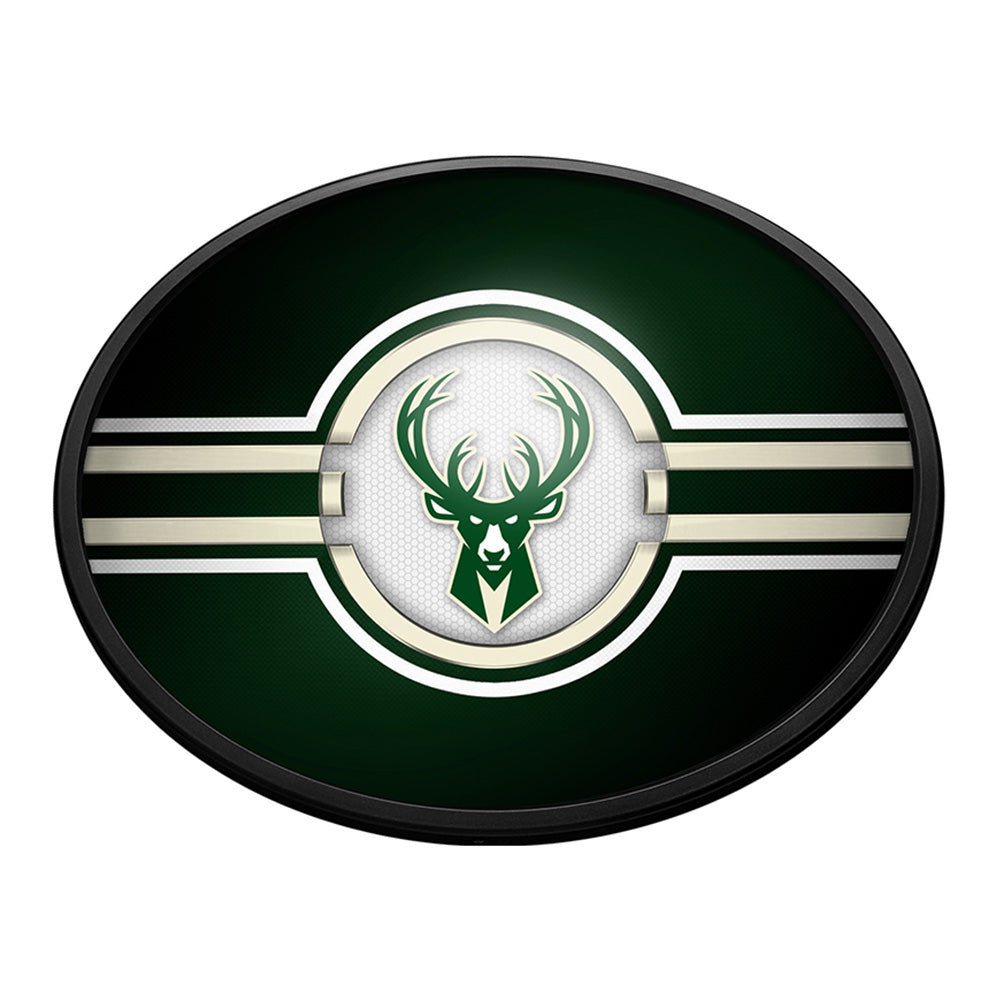 Milwaukee Bucks Slimline Oval Lighted Wall Sign