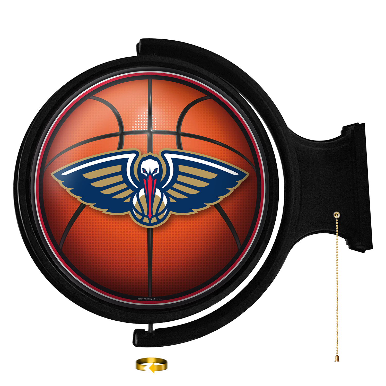 New Orleans Pelicans Round Basketball Rotating Wall Sign