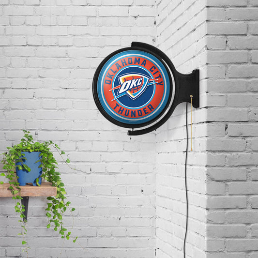 Oklahoma City Thunder Round Rotating Wall Sign Room View