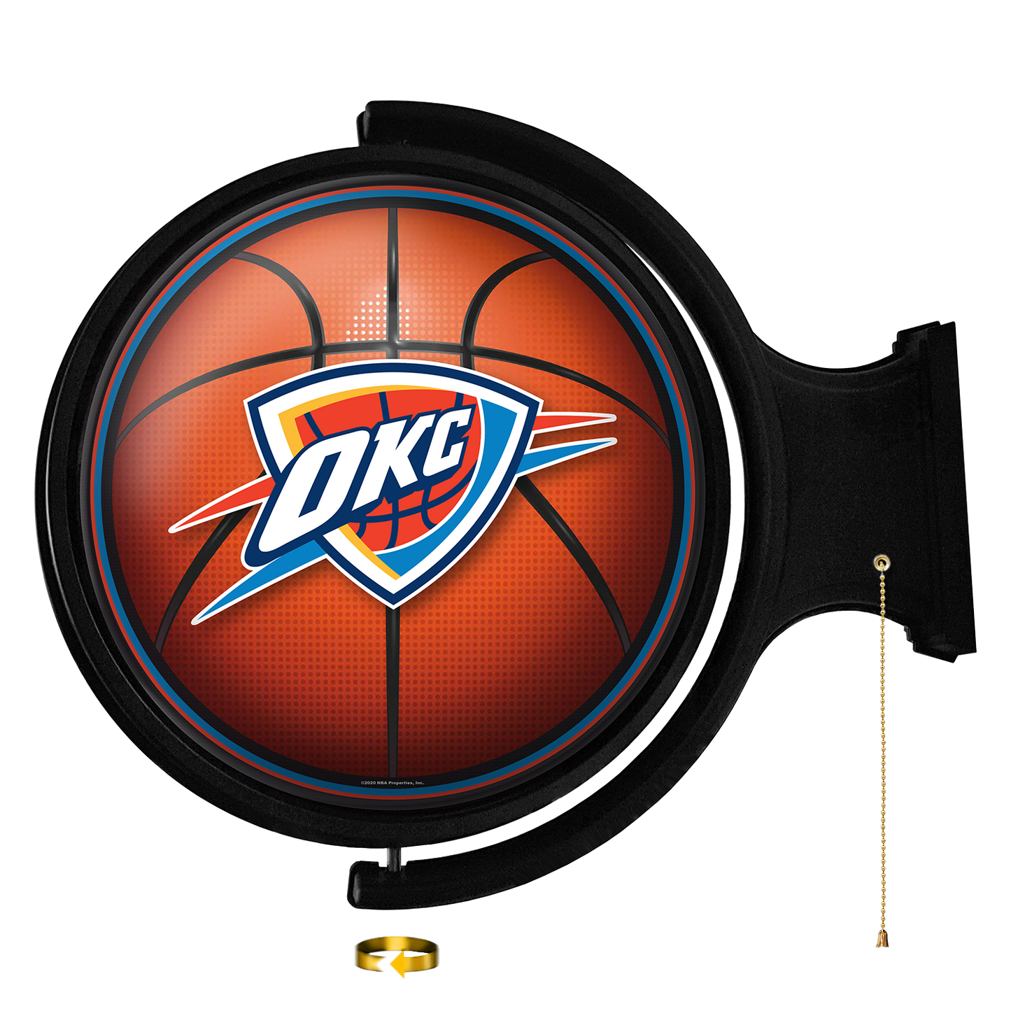 Oklahoma City Thunder Round Basketball Rotating Wall Sign