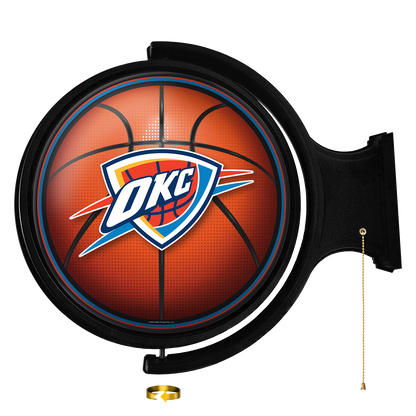Oklahoma City Thunder Round Basketball Rotating Wall Sign