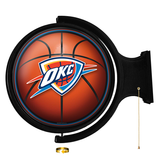 Oklahoma City Thunder Round Basketball Rotating Wall Sign