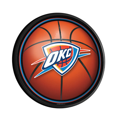 Oklahoma City Thunder Basketball Slimline Round Lighted Wall Sign
