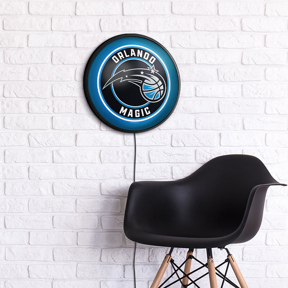 Orlando Magic Slimline Round Lighted Wall Sign Room View