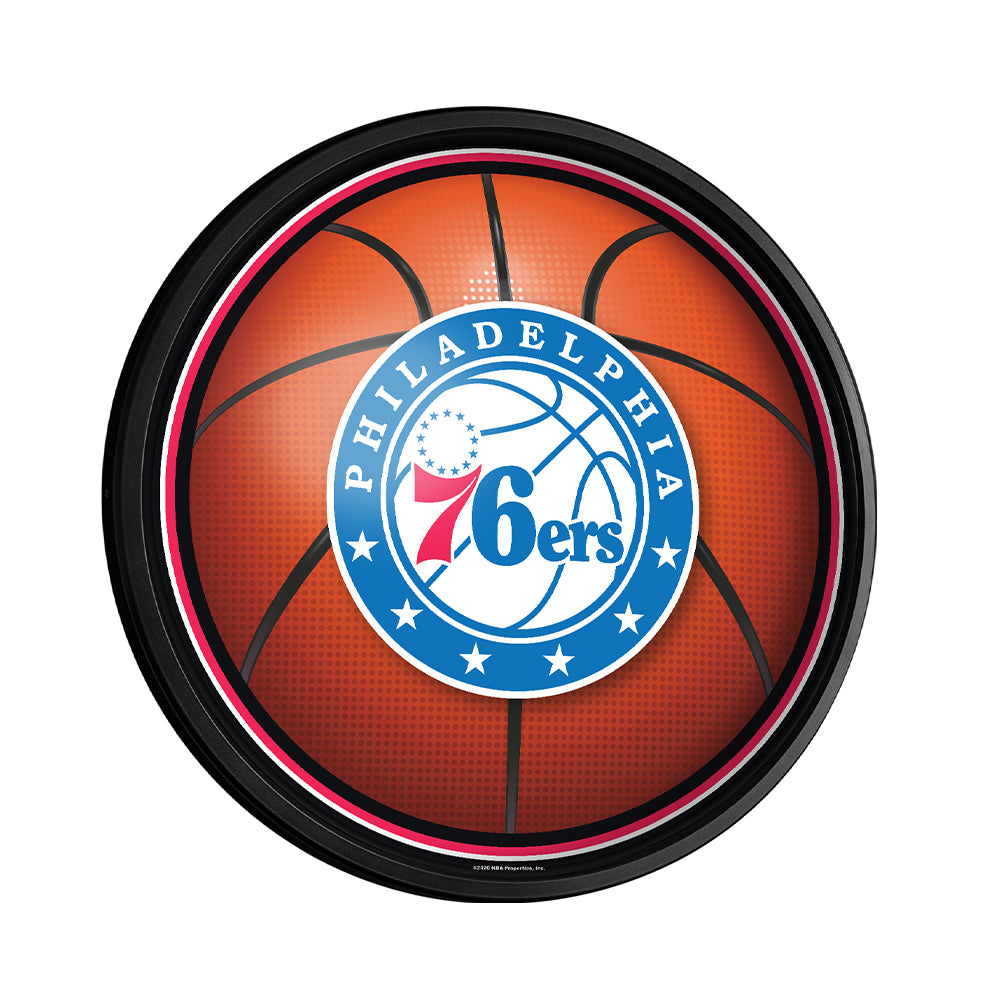 Philadelphia 76ers Basketball Slimline Round Lighted Wall Sign
