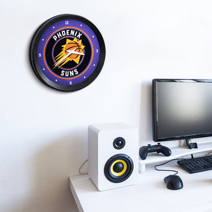 Phoenix Suns Ribbed Wall Clock Room View