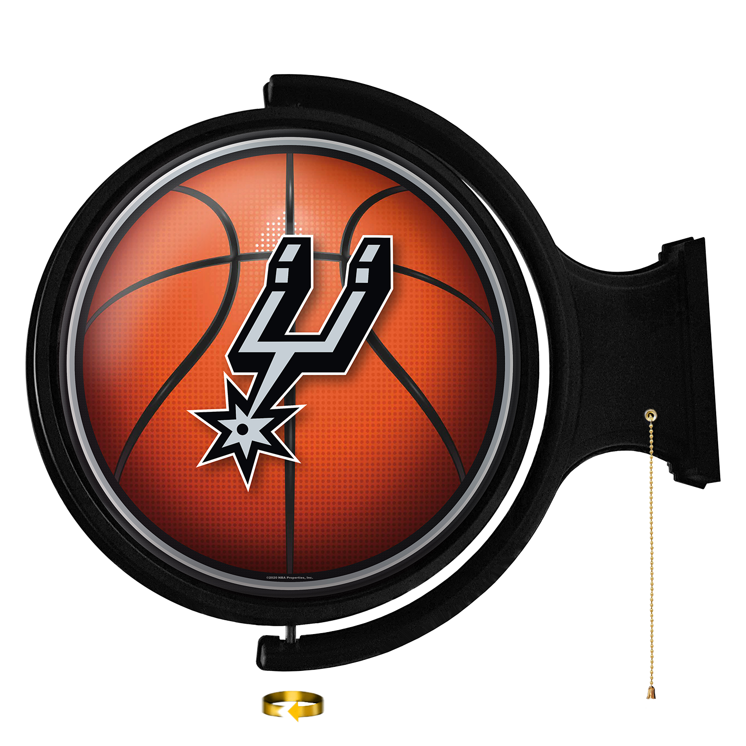 San Antonio Spurs Round Basketball Rotating Wall Sign