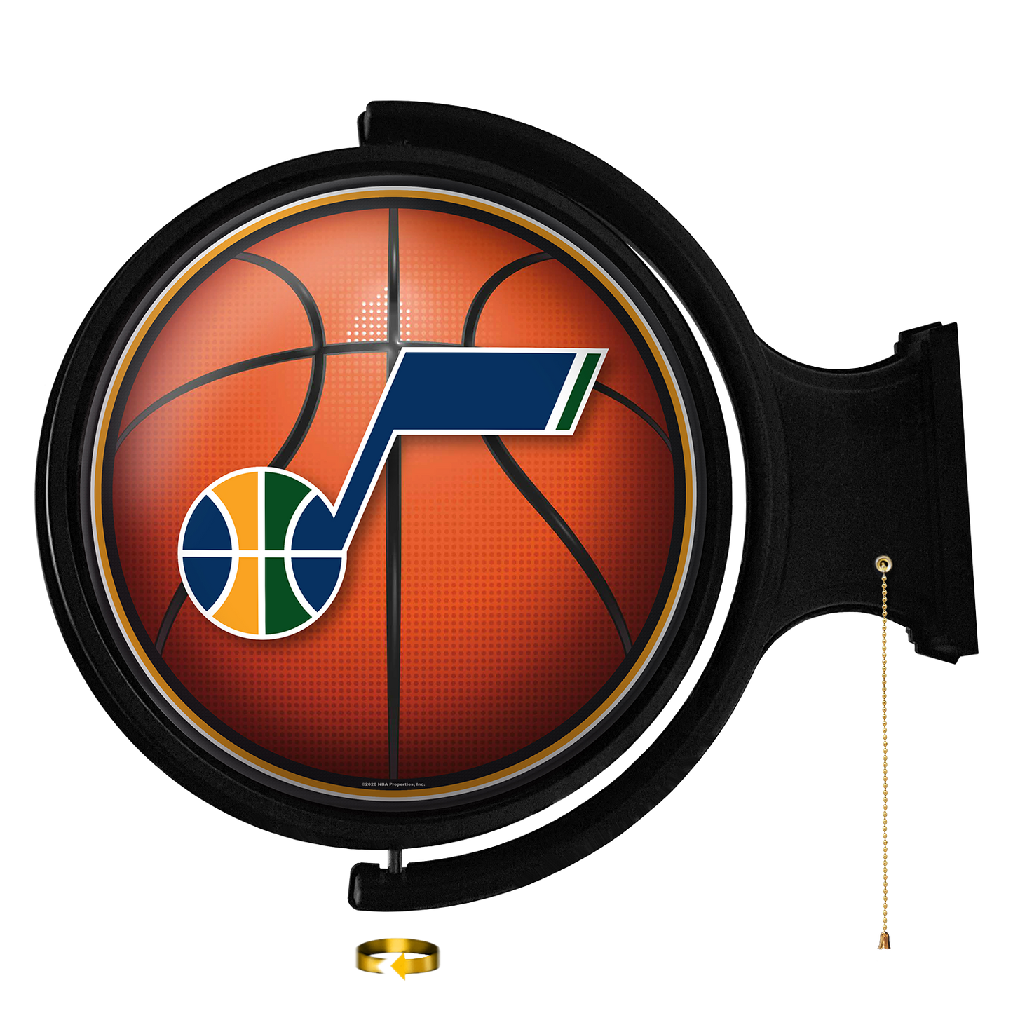 Utah Jazz Round Basketball Rotating Wall Sign