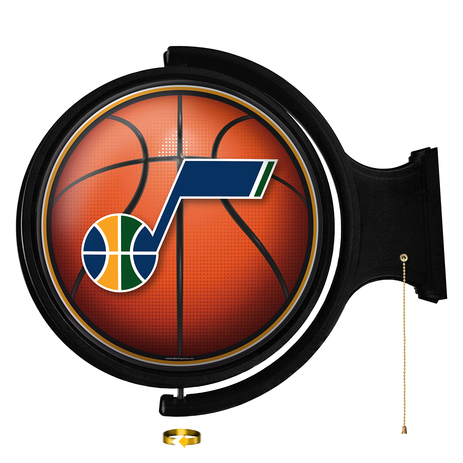 Utah Jazz Round Basketball Rotating Wall Sign