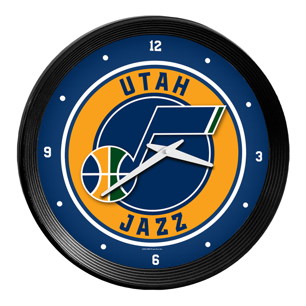 Utah Jazz Ribbed Wall Clock