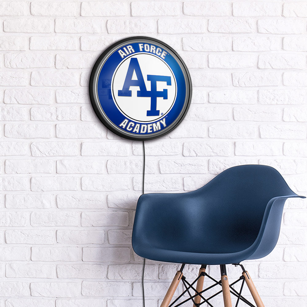 Air Force Falcons Slimline Round Lighted Wall Sign Room View