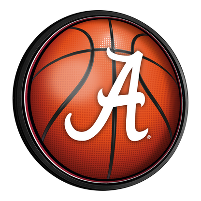 Alabama Crimson Tide Basketball Slimline Round Lighted Wall Sign