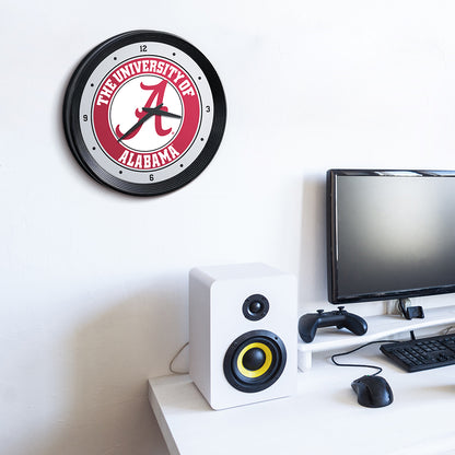 Alabama Crimson Tide Ribbed Wall Clock Room View